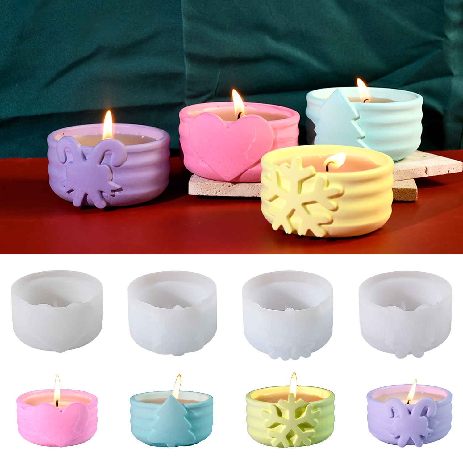 Candle Making Kit Xmas - Moldes de Silicone para Velas de